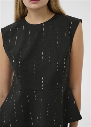 Adira peplum top Dark Grey Melange Gestuz 